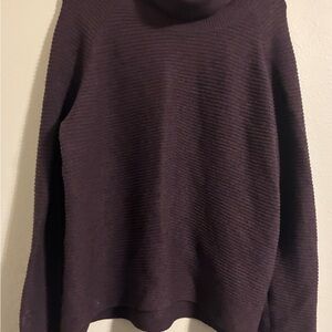 KUHL brand Women's Deep berry colored  Cowl Neck ribbed Sweater. Women’s size xl